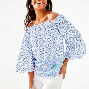 Lilly Pulitzer Nevie Off The Shoulder Top - Medium